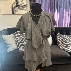 Stella & Jamie Olive Leather Detail